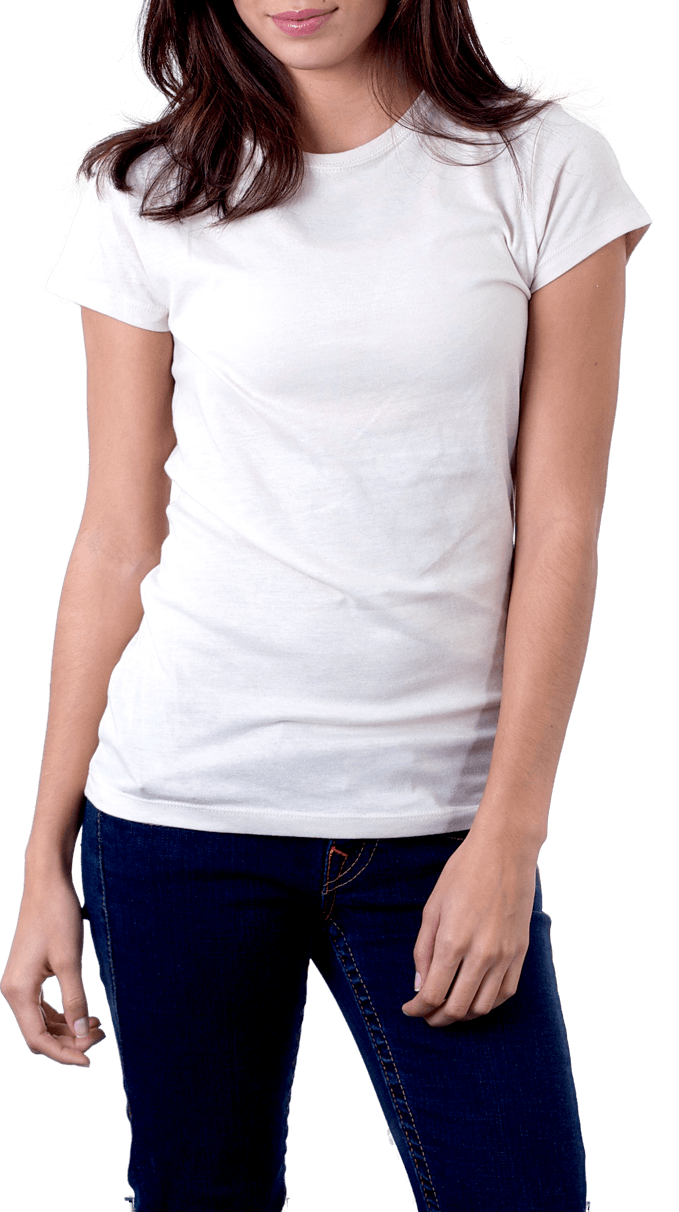 Woman In White T-Shirt Png Image PNG Image
