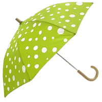 White Dotted Green Umbrella PNG Image