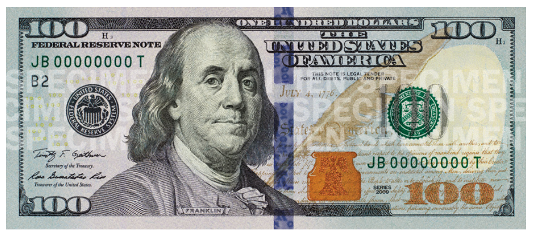 Benjamin United Banknote Bill Dollar One States PNG Image