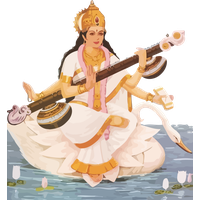 Vasant Panchami String Instrument Musical Veena For Happy Quote PNG Image