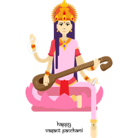 Vasant Panchami Cartoon Musical Instrument Indian Instruments For Happy Carol PNG Image