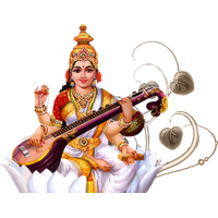 Vasant Panchami Veena Musical Instrument Saraswati For Happy Lights PNG Image