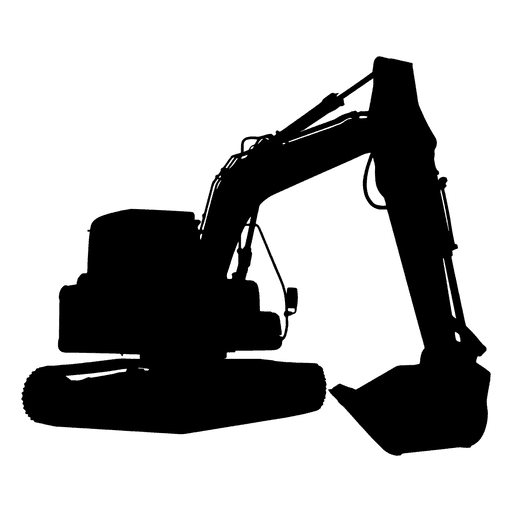 Vector Silhouette Excavator Free Download Image PNG Image