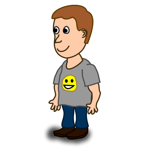 Standing Boy Vector Hipster Pic PNG Image