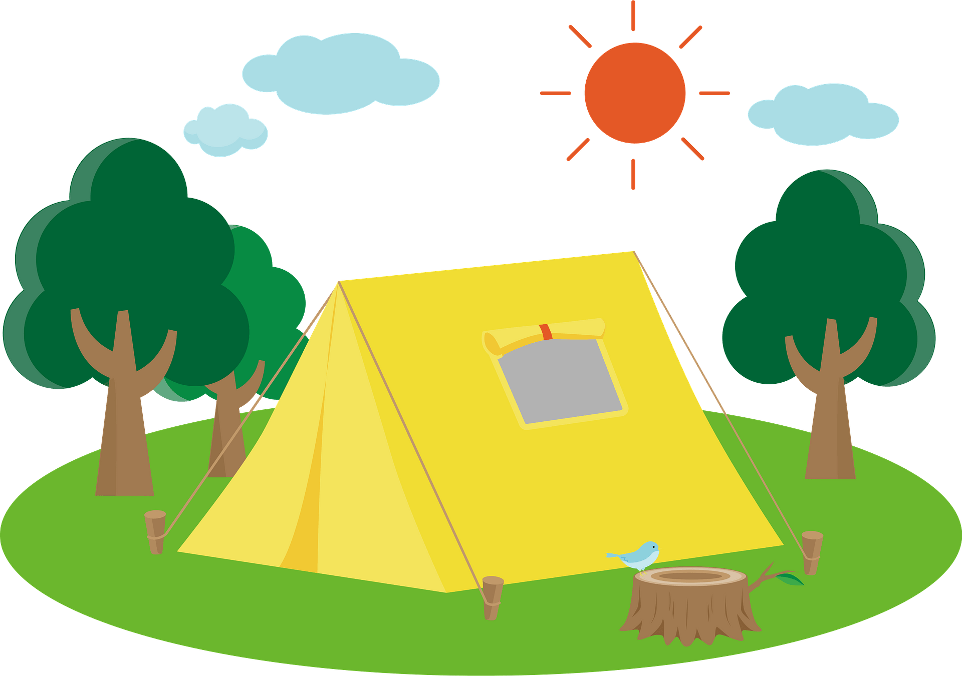 Vector Tent Camp Free Clipart HD PNG Image