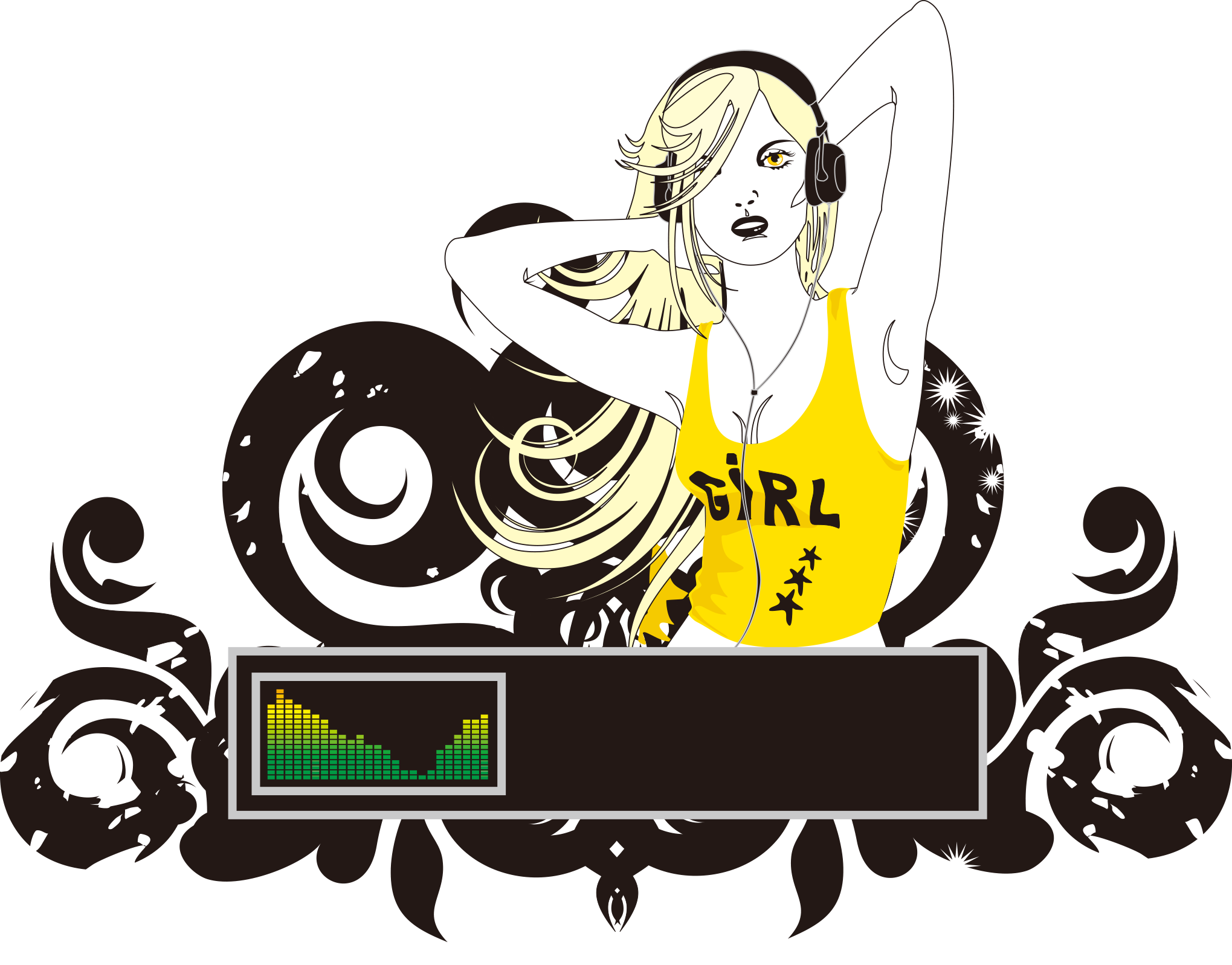 Girl Vector Dj Download HQ PNG Image