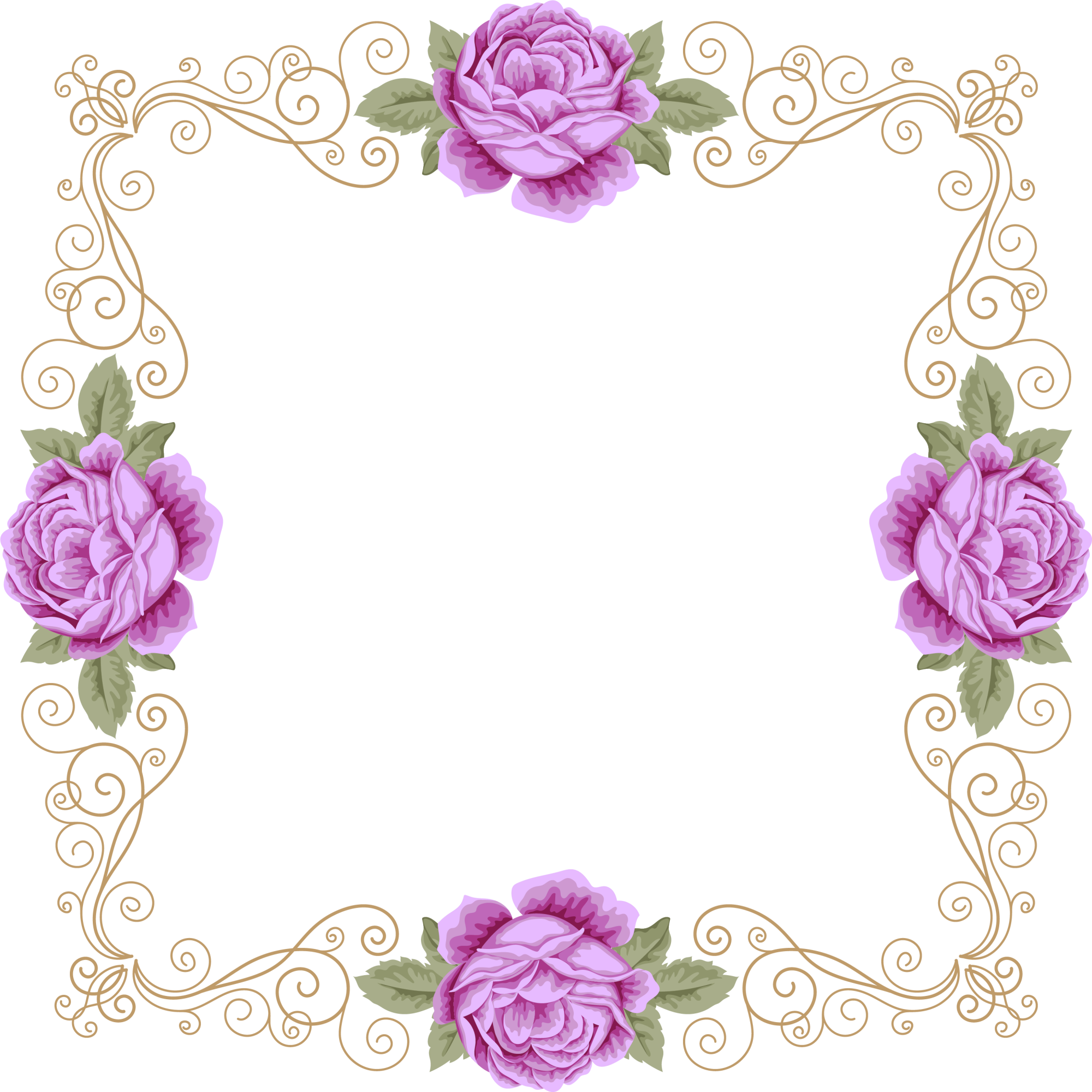 Download Flower Garden Purple Frame Violet Roses Invitation HQ PNG Image |  FreePNGImg