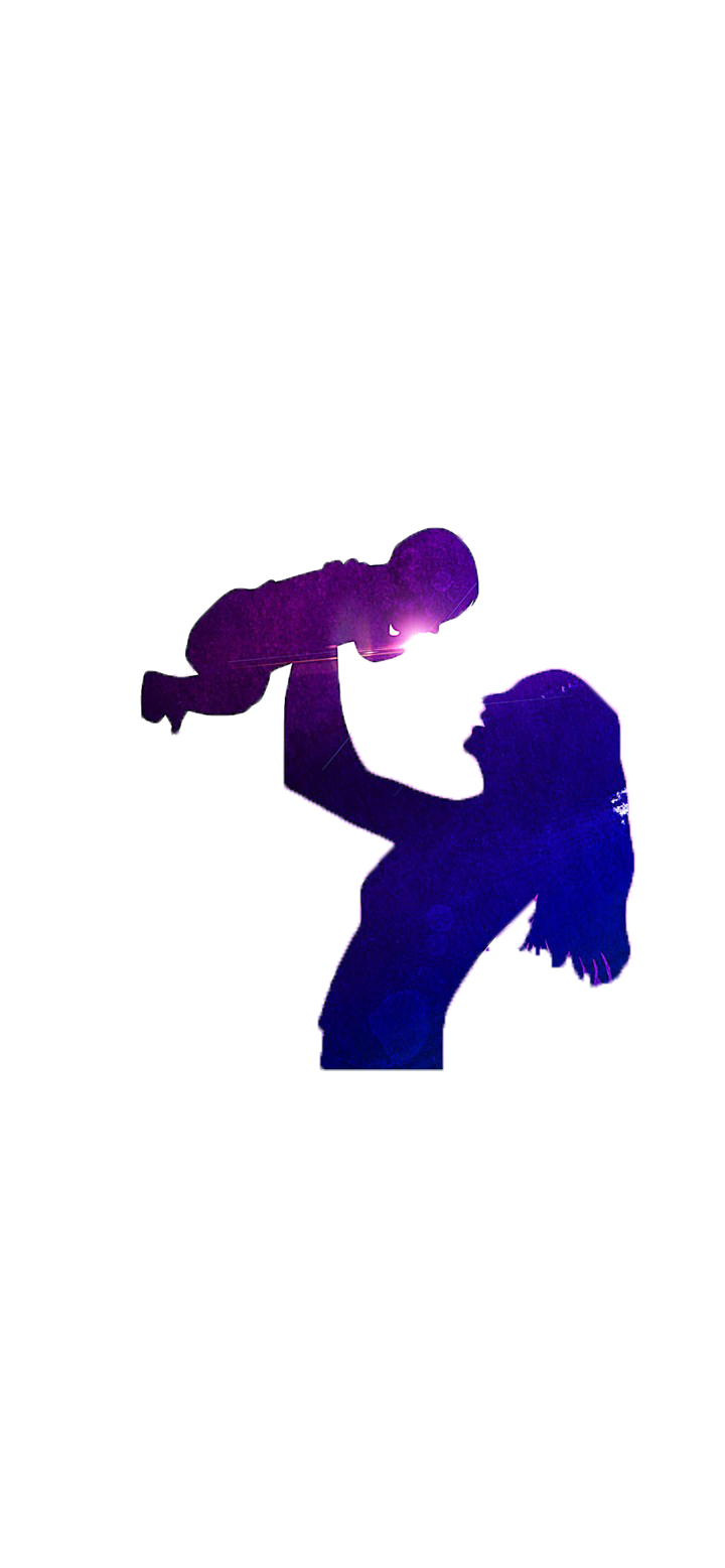 Infant Silhouette Mothers Purple Mother Day PNG Image