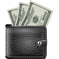 Wallet with money Transparent PNG Image