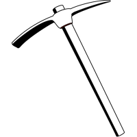 Clip Weapon Pickaxe Paper Black White PNG Image