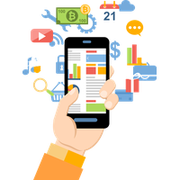 Development Web Mobile App Hand Cell Phone PNG Image