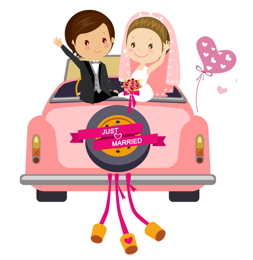 Download Car Wedding Illustration Invitation The Cartoon HQ PNG Image |  FreePNGImg