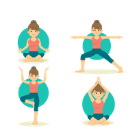 Vector Flat Woman Yoga Vinyasa Material Illustration PNG Image