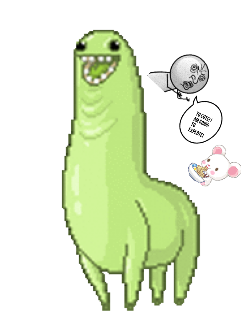 green llama cartoon